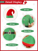 Fato Elfo Natal Família - Traje Ano Novo Pai Mãe Criança Conjunto Completo