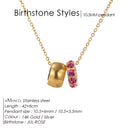 Colar eManco Aço Inoxidável com Anel - Pedra Nascimento Redonda Joias Femininas