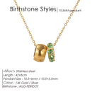 Colar eManco Aço Inoxidável com Anel - Pedra Nascimento Redonda Joias Femininas