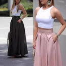 Saia Maxi Elegante Cintura Alta - Tecido Respirável Ajustada para Festas