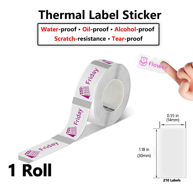 Etiquetas Térmicas D30 Multi-Tamanhos Impermeáveis - Adesivos para Organização Cozinha Escritório Cabos D30 Q30