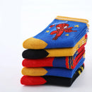 5 Pairs Anime Cosplay Socks Marvel Heros Spiderman Children Socks Cartoon Baby Cotton Socks for Boys 1-12 Years Birthday Gifts