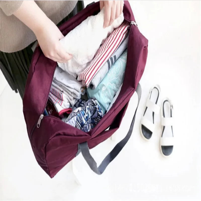 Saco de Viagem Dobrável para Avião - Bolsa Carry-On Leve Grande Capacidade Fim de Semana