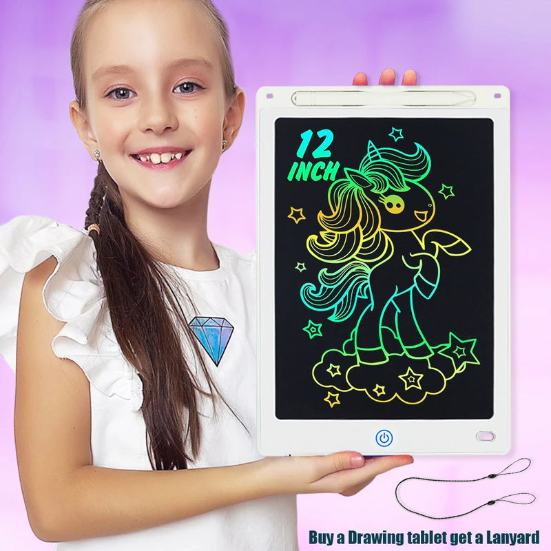 Tablet Gráfico LCD 16/12/10/8.5 Polegadas - Desenho Colorido para Crianças 3-8 Anos
