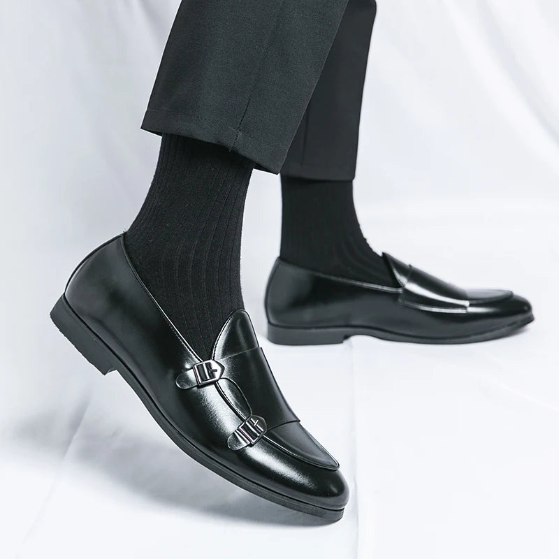 Sapatos Formais Masculinos Couro Premium - Mocassins Elegantes Casamento