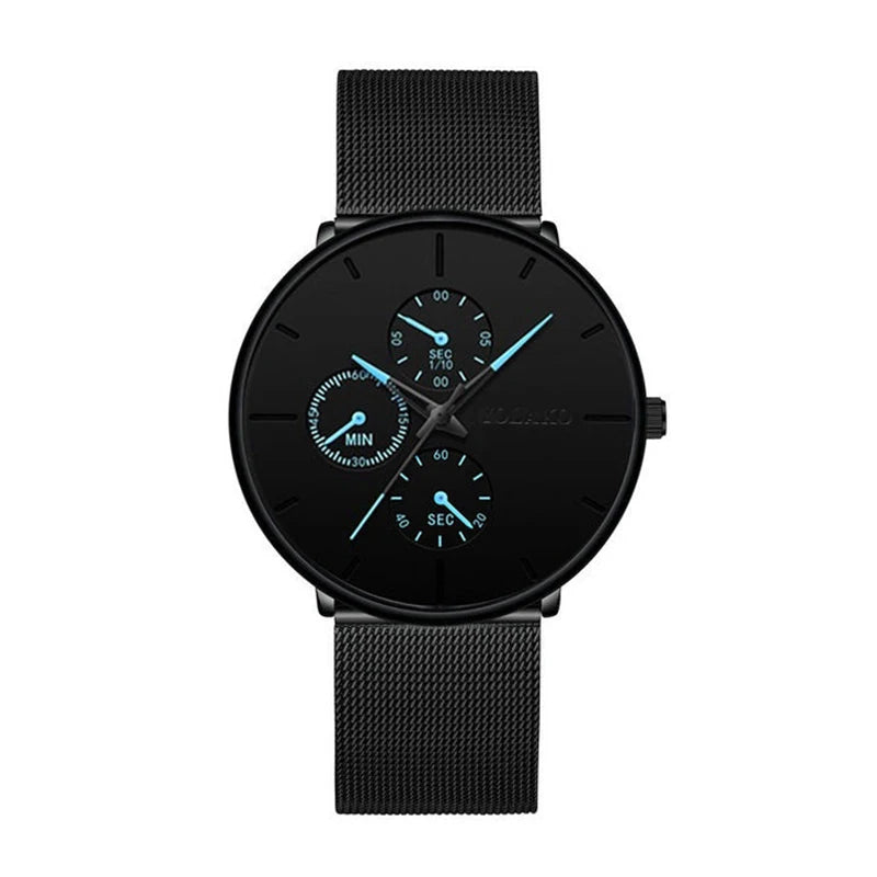 Relógio Masculino Executivo Ultra Fino - Malha de Aço Quartzo Casual Elegante