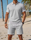 Conjunto Business Casual Masculino - Camisa Botões e Calções Praia Desporto