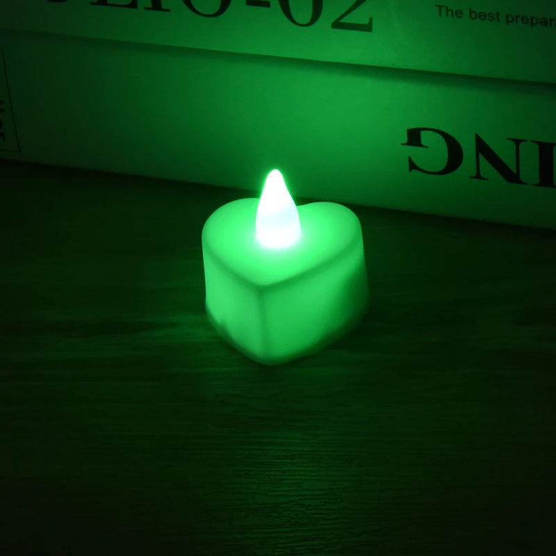Velas LED Formato Coração Sem Chama - Decoração Romântica Casamento e Festas