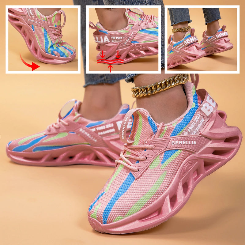 Ténis Femininos Running Verão Mesh Respirável - Leves Amortecimento Corrida Desporto