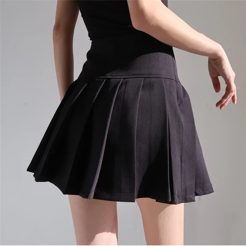 Saia Mini Plissada Estilo Japonês - Cintura Alta Kawaii Uniforme Harajuku