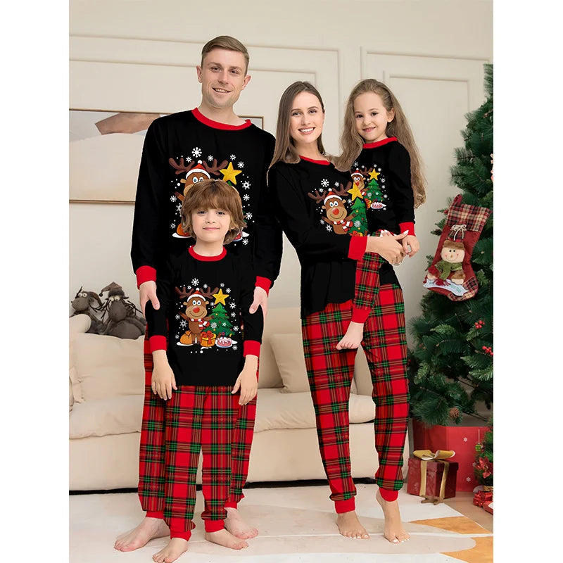 Pijama Natal 2025 Família - Novidades Adulto Criança Body Bebé Casual Xmas