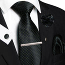 Conjunto Gravata Xadrez Castanho - Seda 8cm com Acessórios