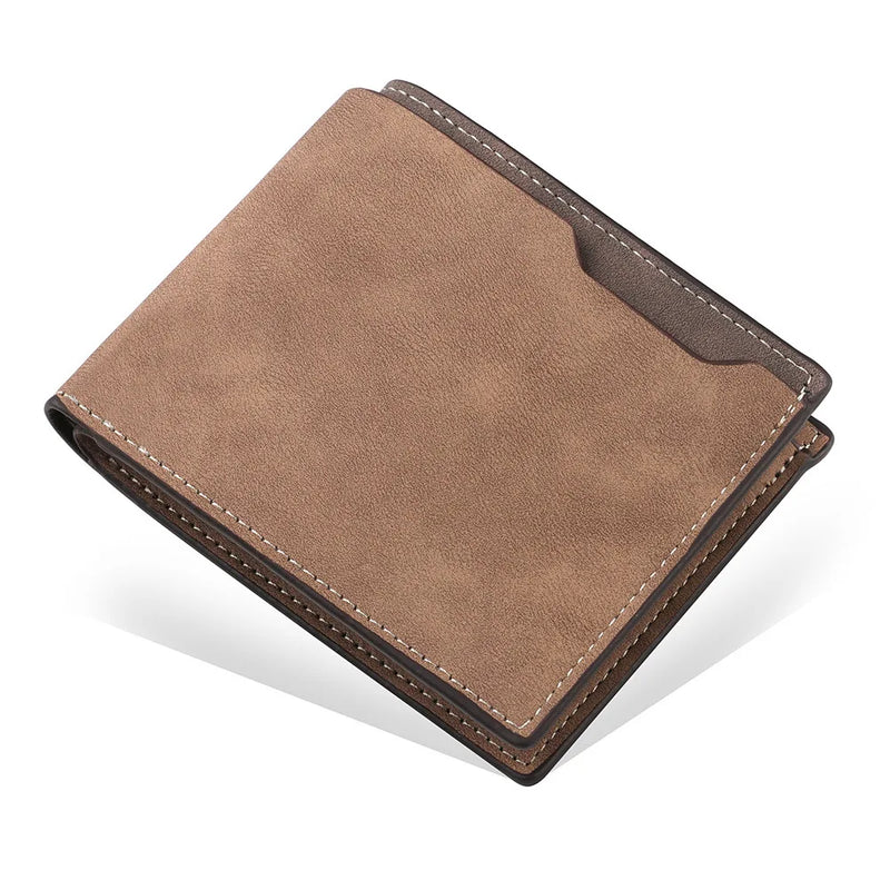 Carteira Masculina Couro Hipster - Compartimento Moedas Dobrável Luxo