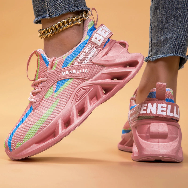 Ténis Femininos Running Verão Mesh Respirável - Leves Amortecimento Corrida Desporto