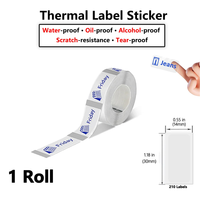 Etiquetas Térmicas D30 Multi-Tamanhos Impermeáveis - Adesivos para Organização Cozinha Escritório Cabos D30 Q30
