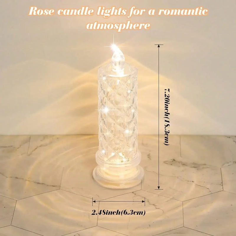 Vela LED Rosa Romântica Sem Chama - Decoração Dia Namorados e Casamentos