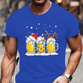 T-Shirt Natal Cerveja Humor - Reinbeer Pai Natal Luzes Xmas Festa Streetwear