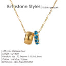 Colar eManco Aço Inoxidável com Anel - Pedra Nascimento Redonda Joias Femininas