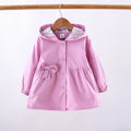 Casaco Menina Primavera Outono - Capuz Manga Comprida Flores Laço