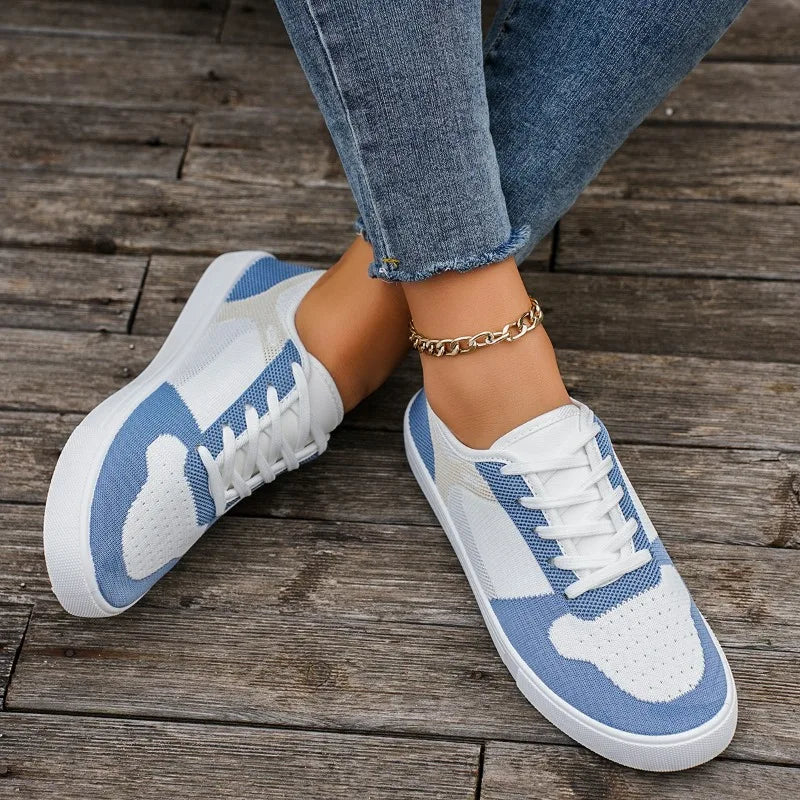 Ténis Femininos Mesh Vulcanizados - Respiráveis Casual Caminhada Duráveis
