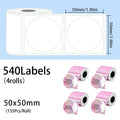 540 Etiquetas Circulares M110 50mm Impermeáveis - Papel Laser Redondo para P50 P1 DP30S M220