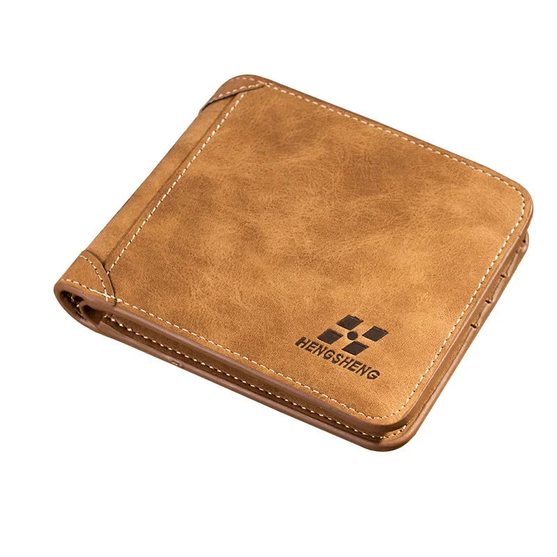 Carteira Masculina Couro Hipster - Compartimento Moedas Dobrável Luxo