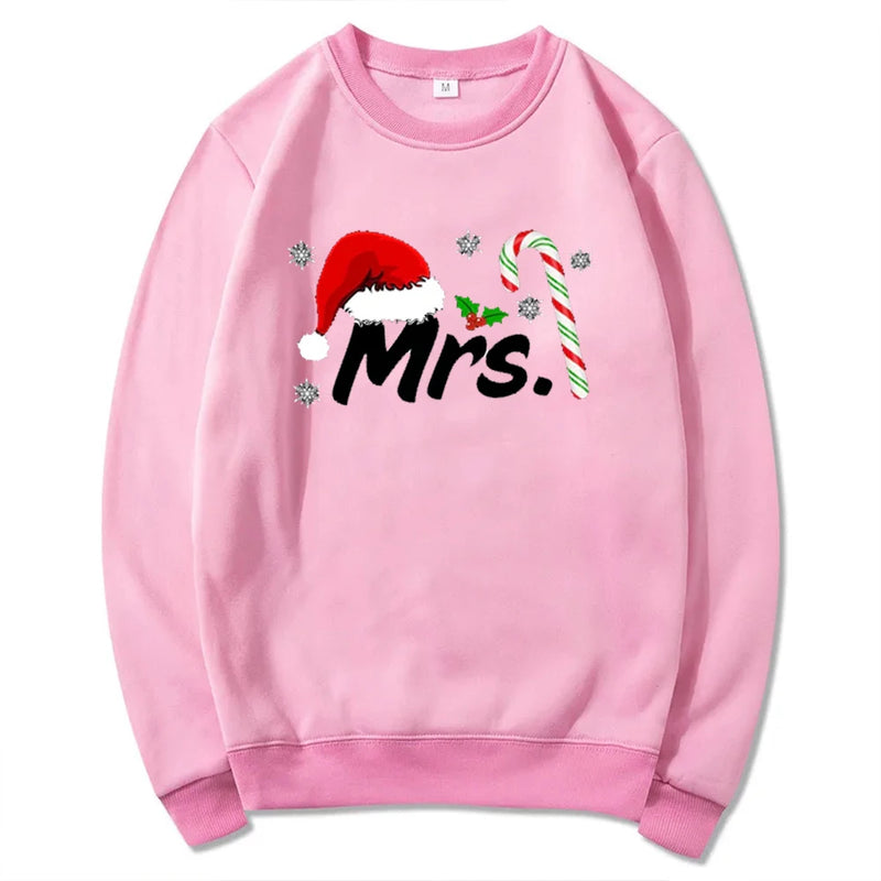 Hoodie Natal Mr & Mrs Matching Casal - Sweatshirt Hubby Wifey Couple Xmas