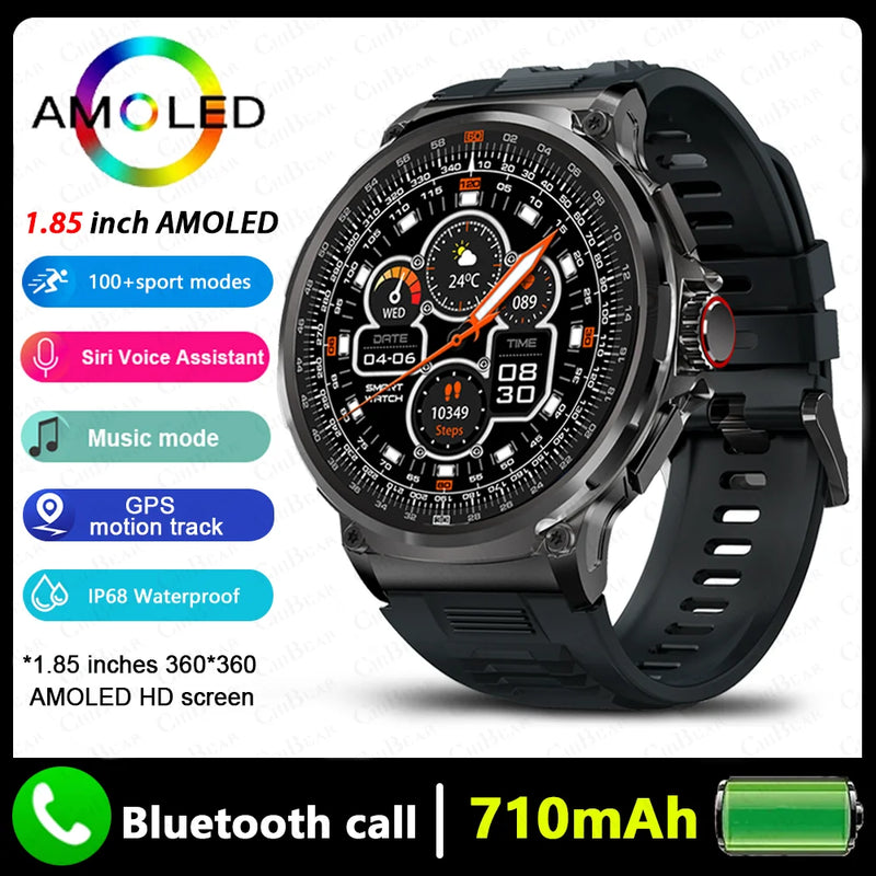 Smartwatch GPS Desportivo 1.85" AMOLED - Bateria 710mAh com Bluetooth