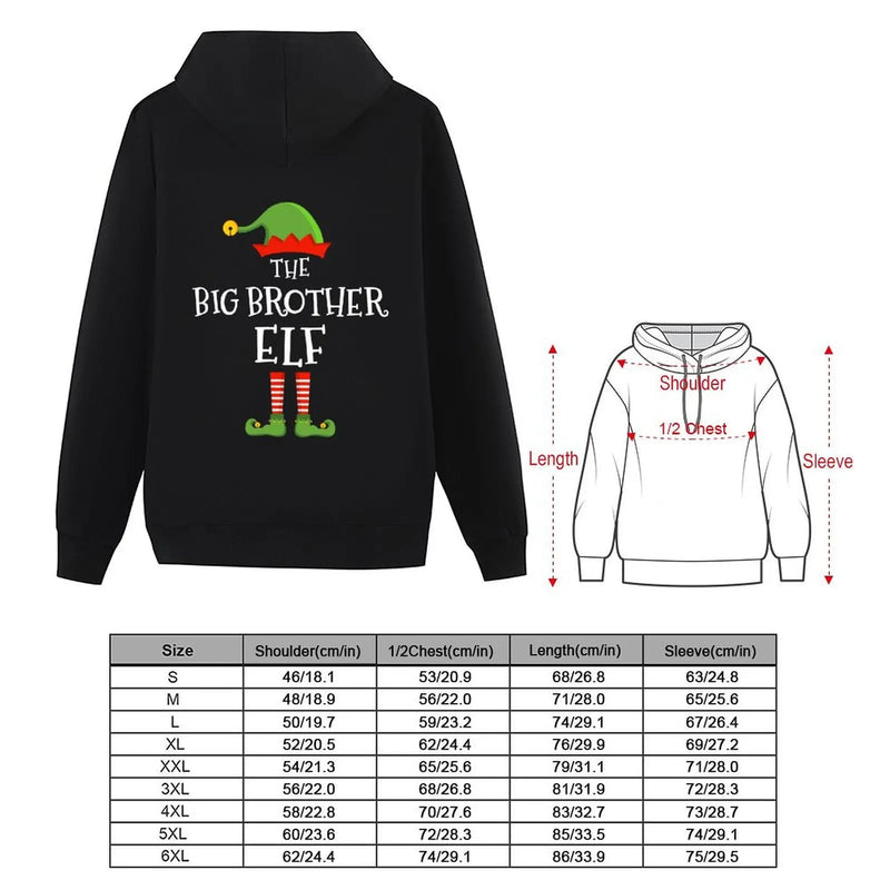 Hoodie Natal Big Brother Elf Família - Sweatshirt Divertida Matching Family