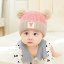 1Set Baby Hat Scarf Set Bear Warm Knitted Children Winter Hat Cap Bonnet Infant Toddler Kids Hat Boys Girls Crochet Beanie