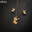 Conjunto Joias Aço Inoxidável - Colares Brincos Flores Bohemia para Homens e Mulheres