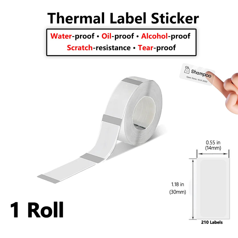 Etiquetas Térmicas D30 Multi-Tamanhos Impermeáveis - Adesivos para Organização Cozinha Escritório Cabos D30 Q30
