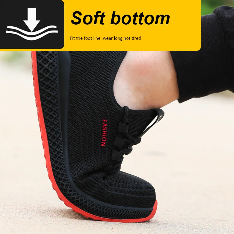 Botas Segurança Manlegu Biqueira Aço - Respiráveis Mesh Anti-Perfuração