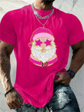 T-Shirt Natal Homem 3D Kawaii - Pai Natal DJ Colorida Harajuku Casual