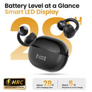 HAYLOU AirFree - Auriculares Bluetooth 5.4 Clip de Orelha com Redução de Ruído AI e Display LED