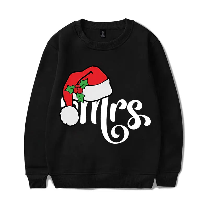 Hoodie Natal MR MRS Santa Hat Casal - Sweatshirt Streetwear Harajuku Xmas