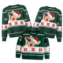 Camisola Natal Família 2025 - Rena Flocos Neve Pullover Malha Quente