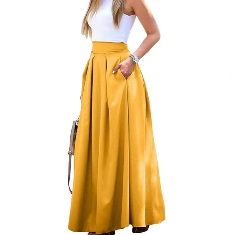 Saia Maxi Elegante Cintura Alta - Tecido Respirável Ajustada para Festas