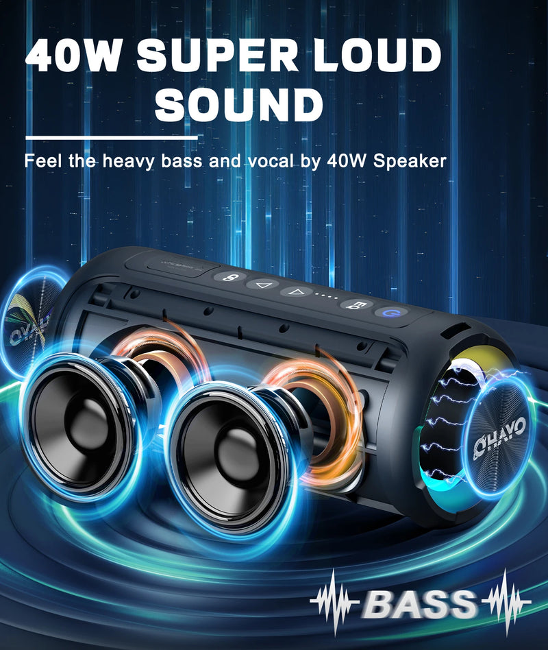 Coluna Bluetooth Ortizan 40W - Portátil 30h IP7