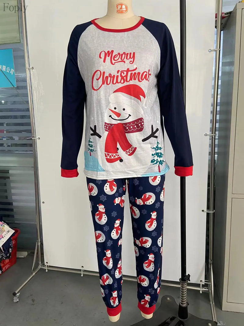 Pijama Algodão Natal Família - Conjunto Manga Comprida Mãe Pai Criança Xmas