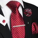 Conjunto Gravata Xadrez Castanho - Seda 8cm com Acessórios