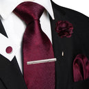 Conjunto Gravata Xadrez Castanho - Seda 8cm com Acessórios