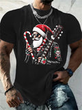 T-Shirt Natal Homem 3D Kawaii - Pai Natal DJ Colorida Harajuku Casual