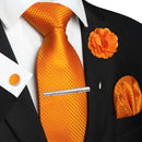 Conjunto Gravata Xadrez Castanho - Seda 8cm com Acessórios