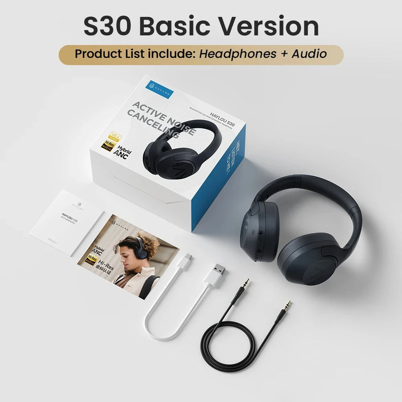 🎧 Haylou S30 Bluetooth 5.4 | Headphone Over-ear com ANC, 80h Bateria, Som HD