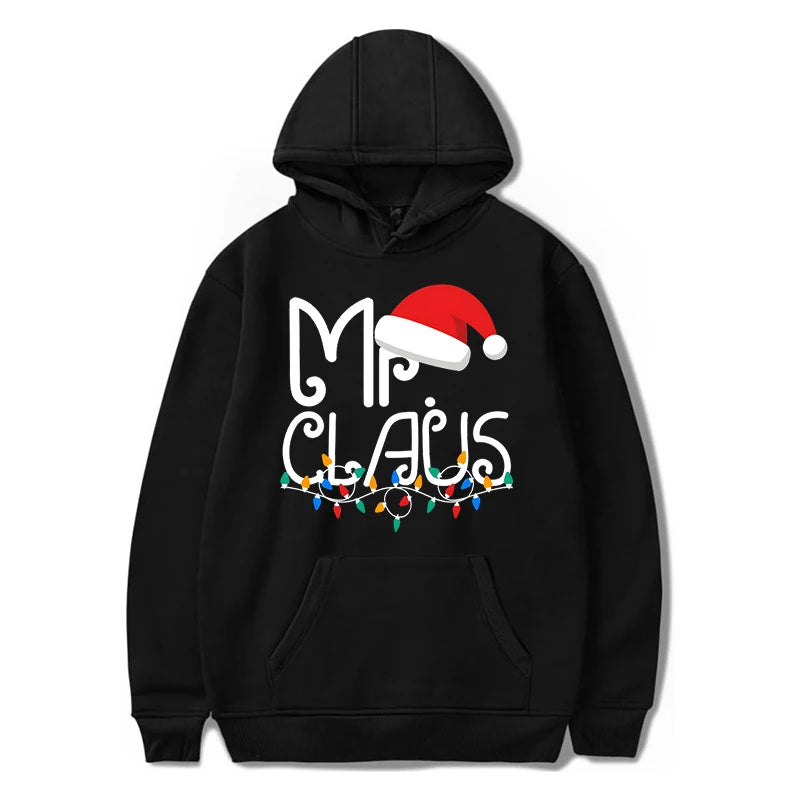 Hoodie Natal Casal Y2K Mrs/Mr Claus - Sweatshirt Matching Couple Xmas
