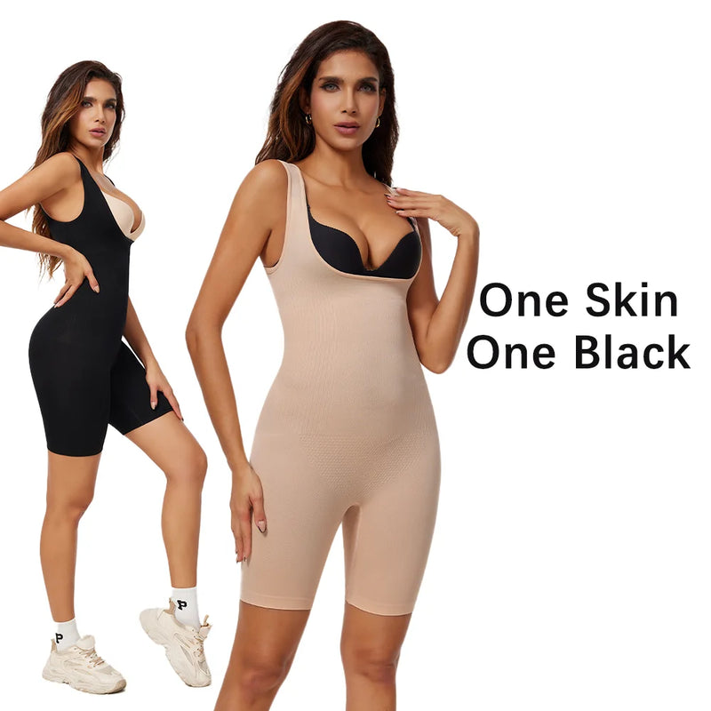 Body Modelador Feminino com Shorts - Controlo Abdominal e Realce de Glúteos