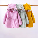 Casaco Menina Primavera Outono - Capuz Manga Comprida Flores Laço