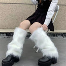 Aquecedores Pernas Pelo Sintético - Leggings Outono Botas Lolita Punk