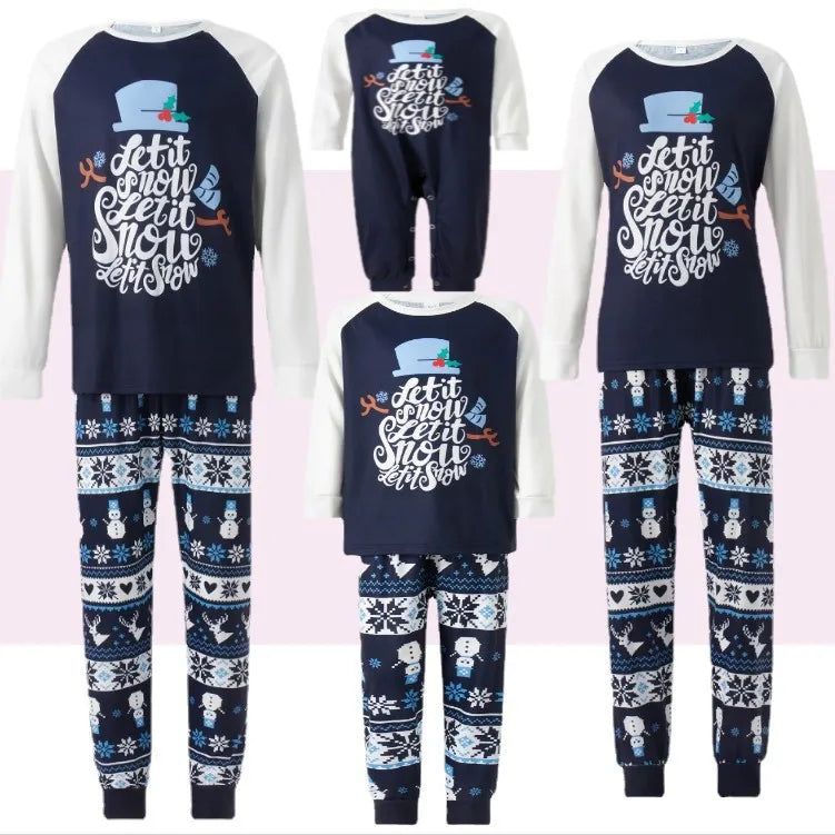 Pijama Algodão Natal Família - Conjunto Manga Comprida Mãe Pai Criança Xmas